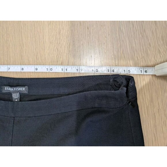 Eileen Fisher Pants 4 Black Tapered Ponte Dress Viscose Blend USA Work Office - Picture 8 of 11